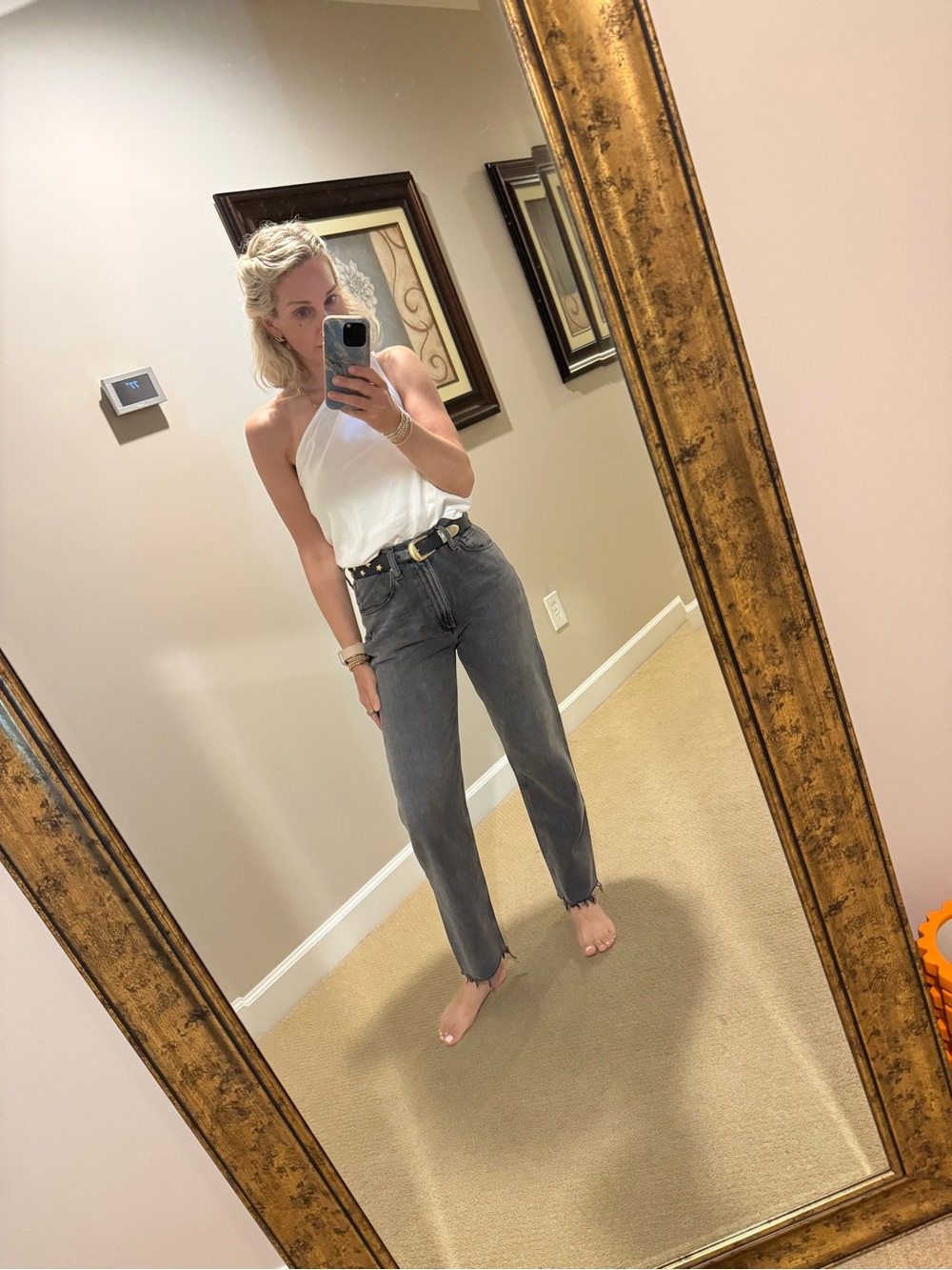 Citizens Of Humanity Daphne Crop Charcoal Straight Jeans